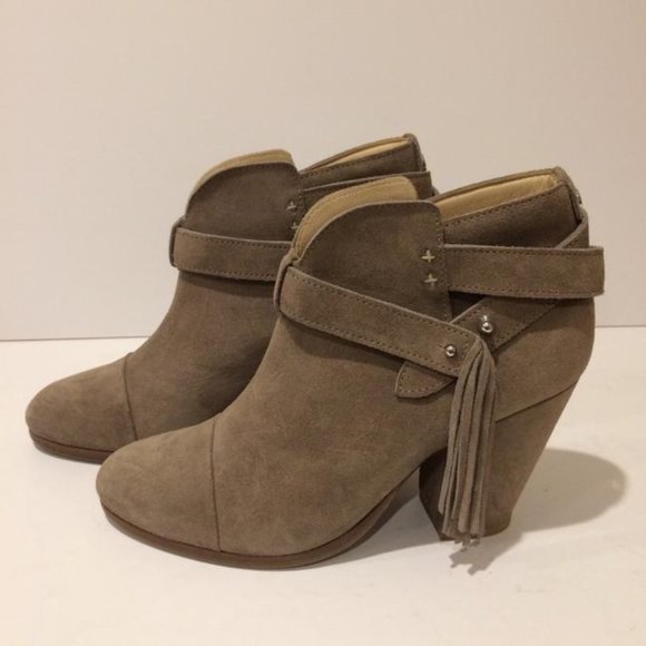 Rag & Bone Harrow Fringe Suede Ankle Boots NEW Size 37